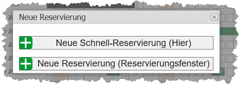 Hotelsoftware Reservierung Menü