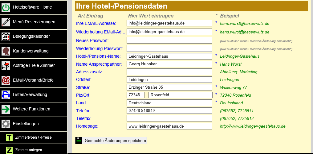 Hotelsoftware Grundeinstellungen