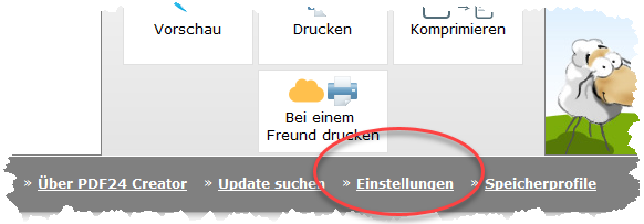 PDF24 Einstellungen
