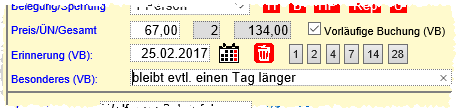 Vorläufige Reservierung