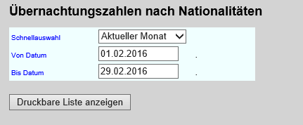 Hotelsoftware Anreiseliste