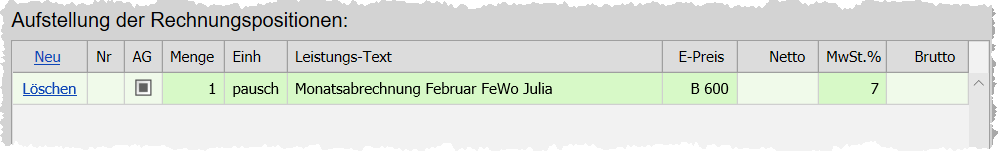 Sammelrechnung