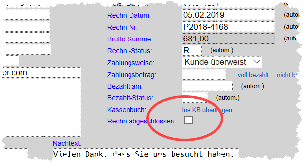 Sammelrechnung