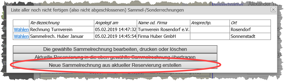 Sammelrechnung