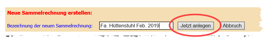 Sammelrechnung