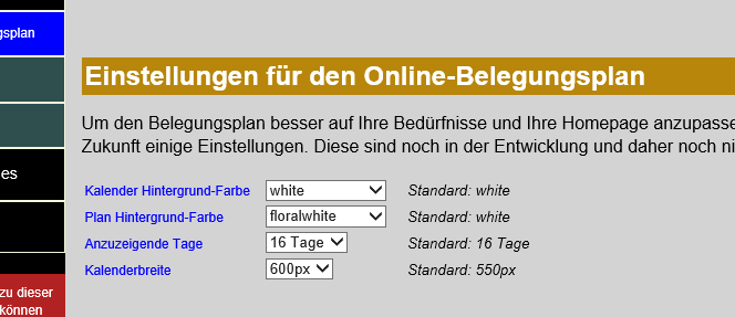Online-Belegungsplan