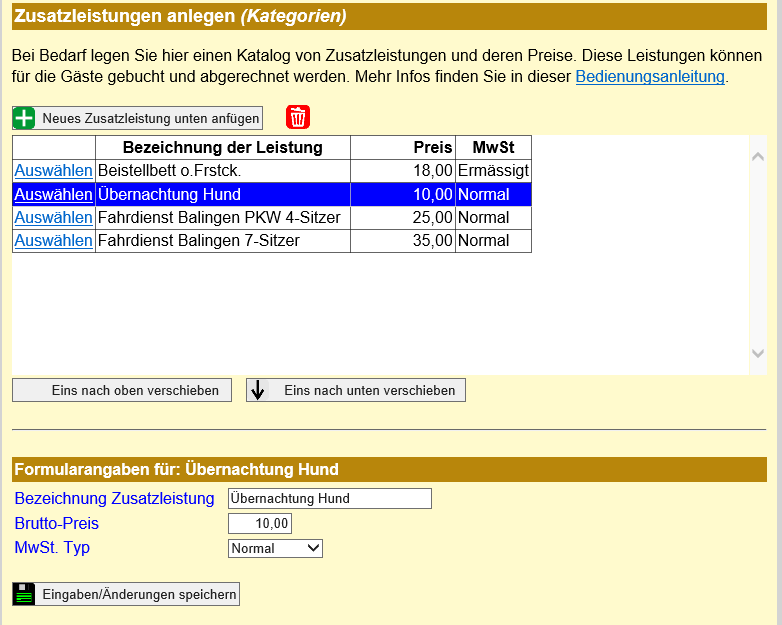 Hotelsoftware Zusatzleistungen
